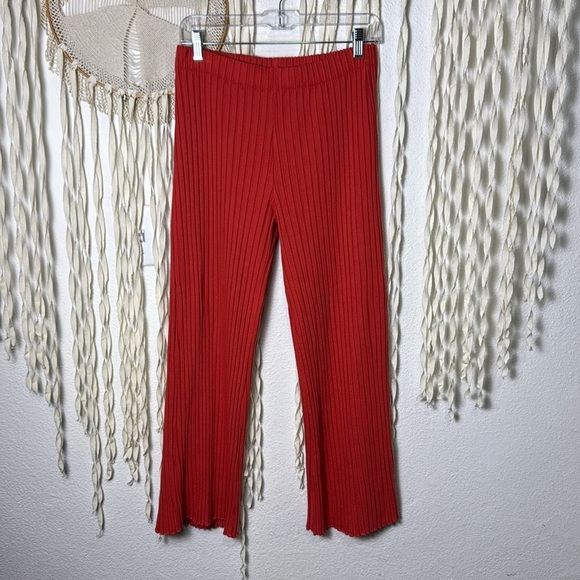 Simon Miller Rib Cyrene Ribbed Knit Pant Size Large in Coral Red/Orange - Picture 3 of 9